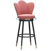 Lsoiup Set di 1/2 Sgabelli da Bar Girevoli Moderni da 25,6 Pollici Sgabelli da Bar Imbottiti in Velluto con Schienale Alto per Cucina Isola Sala da Pranzo Patio Rosa-1Pcs