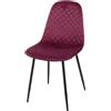 Cribel SEDIA NEW LENA VELLUTO VINACCIO/GAMBE NERE | Set 4 Sedie da Pranzo in Velluto Bordeaux con Impunture a Rombi | Design Moderno ed Elegante per Cucina, Soggiorno e Sala da Pranzo