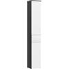 kleankin Colonna Bagno con 2 Armadietti e Cassetto, Mobile Bagno Alto, Mobiletto Bagno Salvaspazio con 2 Ante, Ripiani Regolabili in Legno, 30x28x180 cm, Nero