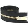 Risdany 2 Pezzi 5# 15-80 cm Metallo Chiusura Automatica Cerniera Aperta/Chiusa Cerniera per Cucire Accessori di Abbigliamento Giacca,Oro Nero,Open-End-80 cm