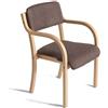 LYHD Sedia da pranzo in stile nordico, sedia da pranzo in legno massello, moderna poltrona da studio minimalista, con braccioli poltrone ergonomiche