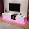 NADEUSAK Mobile TV moderno, 40 x 190 cm, nero e bianco, design semplice con cassetti e scomparti aperti