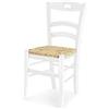 EsteaMobili - Sedia Legno Cucina Salotto Bar Ristorante col Bianco Seduta Paglia PROVENZALE - 1022