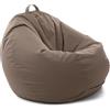 Avalon - Puff Poltrona Sacco Grande SOFTY 80×80×H75cm Sfoderabile, Pouf Sacco di Qualità Sartoriale, Bean Bag per Sedersi Ergonomico, Tessuto Antistrappo Impermeabile, Made in Italy(Tortora)
