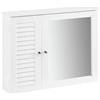SoBuy Pensile Bagno Mobile Bagno Sospeso con Specchio, 65 x 15 x 49 cm, Design 2 in 1, Soluzione Salvaspazio per Piccoli Bagni BZR55-W