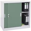 Mendler Arredo Ufficio archivio classificatore HWC-F41 Acciaio Ante scorrevoli 45x90x90cm Verde Grigio