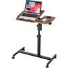 Dripex 60 x 40 cm, tavolo per computer portatile con 4 ruote, scrivania regolabile in altezza, 69 - 98 cm, scrivania mobile con listelli di arresto, tavolo da sopravvento, tavolino per divano,