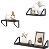 EUGAD Set di 3 Mensole da Muro Industriali, Scaffale da Parete, 60cm+30cm×2, Robusta Soluzione di Stoccaggio per Cucina, Soggiorno, Camera da Letto, Facile da Installare, Nero
