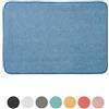 Inbagno Tappeto Bagno Blu Pastello 60x40 cm in Microfibra Antiscivolo e Morbido al Tatto, Spring