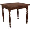 Vicentini arreda TAVOLO IN LEGNO ALLUNGABILE A LIBRO GAMBE TORNITE ARTE POVERA NOCE SCURO (90x90 (180))