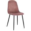 Totò Piccinni Sedia IRELIA in velluto imbottita con gambe in metallo (Velluto Rosa 1 Pz)