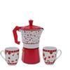 COSE DA CASA Caffettiera 2 Tazze con Tazzine da Caffe in Ceramica Natalizie in Scatola Regalo Ottima Idea Regalo per Natale