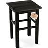 KADAX Sgabello Basso in Legno di Pino Naturale con Design Rustico e Seduta Quadrata, Sedia Piccola da Cucina, Bar o Sala da Pranzo (Quadrato, Nero)