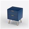 YNYHTER Credenza per soggiorno, 40 x 35 x 50 cm, armadio da salotto, credenza a buffet, comodino a 2 cassetti, mobiletto da pranzo, ingresso con gambe Drawer Cabinet (blu, 40 x 35 x 50 cm)