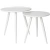 EURONOVITA' SRL EN-228212 Coppia di Tavolini - Tavolini salotto Stile Nordico, Moderno e Minimalista, Molto Resistenti, Set di 2 Tavolini Tondi, Colore Bianco