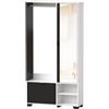 MSFE Guardaroba da Ingresso con 144cm specchio,Guardarobas Compatto con Asta Appendiabiti, Scarpiera e Scomparti, Set guardaroba, Mobile Ingresso con specchio,100L x 33W x 190H cm