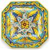 SICILIA BEDDA CAPACI Piatto Ottagonale Ceramica Caltagirone, con Diverse opzioni Decoro - h 27 x 27 cm ca. (1Unità) MD2 - Decoro 4