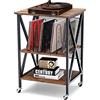 COSTWAY Supporto per Giradischi, Supporto per Giradischi in Vinile con Ruote Bloccabili, 3 Livelli, per Soggiorno, Camera da Letto, 52 x 45 x 75 cm