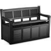 Bestlivings Panchina per cassapanca (lunghezza x larghezza x altezza): 130 x 60 x 85 cm, colore nero, con contenitore per cuscini integrato, per giardino, con conservazione, resistente ai raggi UV e
