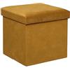 ATMOSPHERA CREATEUR D'INTERIEUR - Pouf Pieghevole in Velluto Lilou 38x38cm Giallo ocra