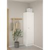 Bissolo Casa Armadio Multiuso Salvaspazio MOD. Focus Bianco Opaco 49,2x47x200 cm con 1 Anta Reversibile, 4 Ripiani Regolabili e Tubo Appendiabiti, Mobile in Laminato per Casa e Cucina