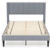 RELAX4LIFE Letto Matrimoniale 140x200 cm con Testiera Imbottita in Velluto Grigio, Struttura Letto con Doghe in Legno, Silenzioso, Carico 250kg, Senza Materasso (Grigio, Stile1)
