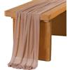 Mateju 1 Pezzo Drappeggio di Arco di Nozze Chiffon, Tulle Tenda Tessuto per Drappeggio Arco Decorativa per Cerimonie Feste Nozze e Compleanni (80x1000cm,Marrone)