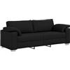 vidaXL Divano 3-Persone Nero 220 cm Tessuto, Divano elegante, comodo, design moderno, forma rettangolare, cuscino in schiuma, rivestimento traspirante per soggiorno