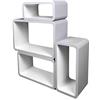 VG line Mensola Da Muro Libreria Scaffale Vari Colori Retrò Cubi Moderno LO01P (Grigio/Bianco)