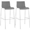 CLP 2 Sgabelli Alti Hover In Polipropilene I Set 2 Sgabelli Bar Design I Sedie Sgabello Con Schienale, Colore:grigio, Colore del telaio:cromo