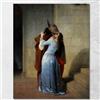 CheQuadro! Il Bacio Francesco Hayez, fhy16 Quadro Stampato su Tela Fine Art, Intelaiato Pronto da Appendere, assemblato a Mano, 40x32 cm