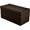 MG Design Pouf contenitore imbottito 45 × 90 cm Marrone - capacità ca. 100 L, fino a 300 kg, superficie morbida con leggero riflesso, struttura in legno massiccio, già montato e facile da pulire
