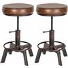 CLP Set di 2 sgabelli Destin in similpelle I Sgabello imbottito regolabile in altezza I Sgabello imbottito dal design industriale, Colore:bronzo