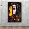 Annick Goutal Kobe Bryant Michael Jordan Lebron James Pittura su Tela Poster da Parete E Stampe Immagine di Opere d'Arte per La Decorazione del Soggiorno (1,40x60cm(Senza Cornice))