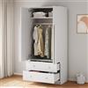 SUKY Armadio SUKY 70x 40 x 170 cm, design a doppia porta, con cassetti e ripiani, legno+metallo+sperholz+MDF (bianco)