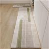 Hixingo Tappeto Cucina in Diatomite, Passatoia Cucina Antiscivolo Lavabile Tappeti da Cucina, Linee Geometriche Tappeto da Cucina Tappeto da Bagno Tappetino per Doccia (50x80cm,Verde Cachi)