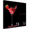 Declina, Quadro Decorativo, Tela da Parete, Quadro per Soggiorno, Cucina, Decorativo, Motivo: liquore di Fragola, 30 x 30 cm, Colore: Rosso, Canvas, Rosso, 100 x 100 cm