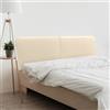 DHOME Testata Imbottita Liscia Arrotondata in Similpelle per Parete Acustica Testate Fonoassorbenti Testiera Letto Camera da Letto (Vaniglia, 180cm Dual)