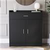 Vida Designs Dalby Scarpiera Moderna con 2 Ante e 1 Cassetto, per Corridoio, Porta Scarpe, Credenza in Legno, Colore: Nero, 2 Door 1 Drawer
