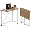 CHOWGOLI Scrivania pieghevole, semplice scrivania per computer, pieghevole, piccola scrivania, salvaspazio, pieghevole per casa e ufficio, scrivania pieghevole, beige, 80 x 45 x 75 cm