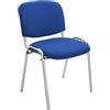 CLP Sedia Ospite Ken C Imbottita I Sedia Attesa In Stoffa E Metallo Cromato I Sedia Ufficio Impilabile Carico Max 120 KG I Sedia Riunioni, Colore:blu