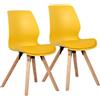 CLP Set 2 sedie da Pranzo Imbottite Luna, Sedia Moderna con Schienale, Portata Fino a 136 kg, per Cucina, Sala da Pranzo e Soggiorno, Colore:Giallo, Materiale:Plastica