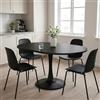 GAWYOEX Tavolo da pranzo rotondo estensibile, 100/140 x 40 x 75 cm, tavolo da cucina per 2-6 persone, tavolino ausiliario/tavolo da pranzo - piano in legno e gambe in ferro, tavolo rotondo/tavolo