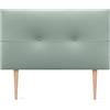 DHOME Testiera in Similpelle o Tessuto AQUALINE Pro testiere Testata imbottita Lettio di Lusso (Similpelle Verde Acqua, 95x105cm con Gambe, (Letti 70/80/90))