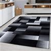 Ayyildiz Teppich - Tappeto dal design moderno a quadretti, effetto vintage, polipropilene, nero, 160 x 230 cm