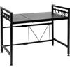 SEPERCASA Mensola Estensibile Salvaspazio da Cucina, Supporto per Microonde e Fornetto Elettrico in Metallo con 8 Ganci Laterali e Piedini Regolabili, 40,5-63,5 x 31,5 x 42 cm (Nero)