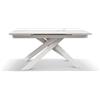 PAZZO DESIGN Tavolo Allungabile Franco, Piano In Ceramica, Bianco Statuario, Gambe Incrociate Bianche, Cucina, Soggiorno 160 x 90 x h76.4 cm - id_1758