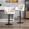 chairus Set di 2 Sgabelli da Bar in Velluto Sgabello Cucina Regolabile in Altezza Sedie Alti Moderni Design con Gambe in Metalli Sgabelli Imbottiti per Bar/Penisola da Cucina, Beige