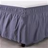 Morbuy Gonna da Letto Elasticizzata Avvolgente, Gonna da Letto in Elastico con Volant Antipolvere a Tre Lati in Tessuto-Facile da Installare da 38cm (198 * 203cm,Grigio Scuro)