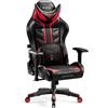 DIABLO X-Ray Sedia Gaming Gamer Per Bambini Poltrona da Ufficio Scrivana Braccioli 4D Design Ergonomico Perforazione Pelle Sintetica Funzione di Inclinazione Nero-Rosso Normal (L)